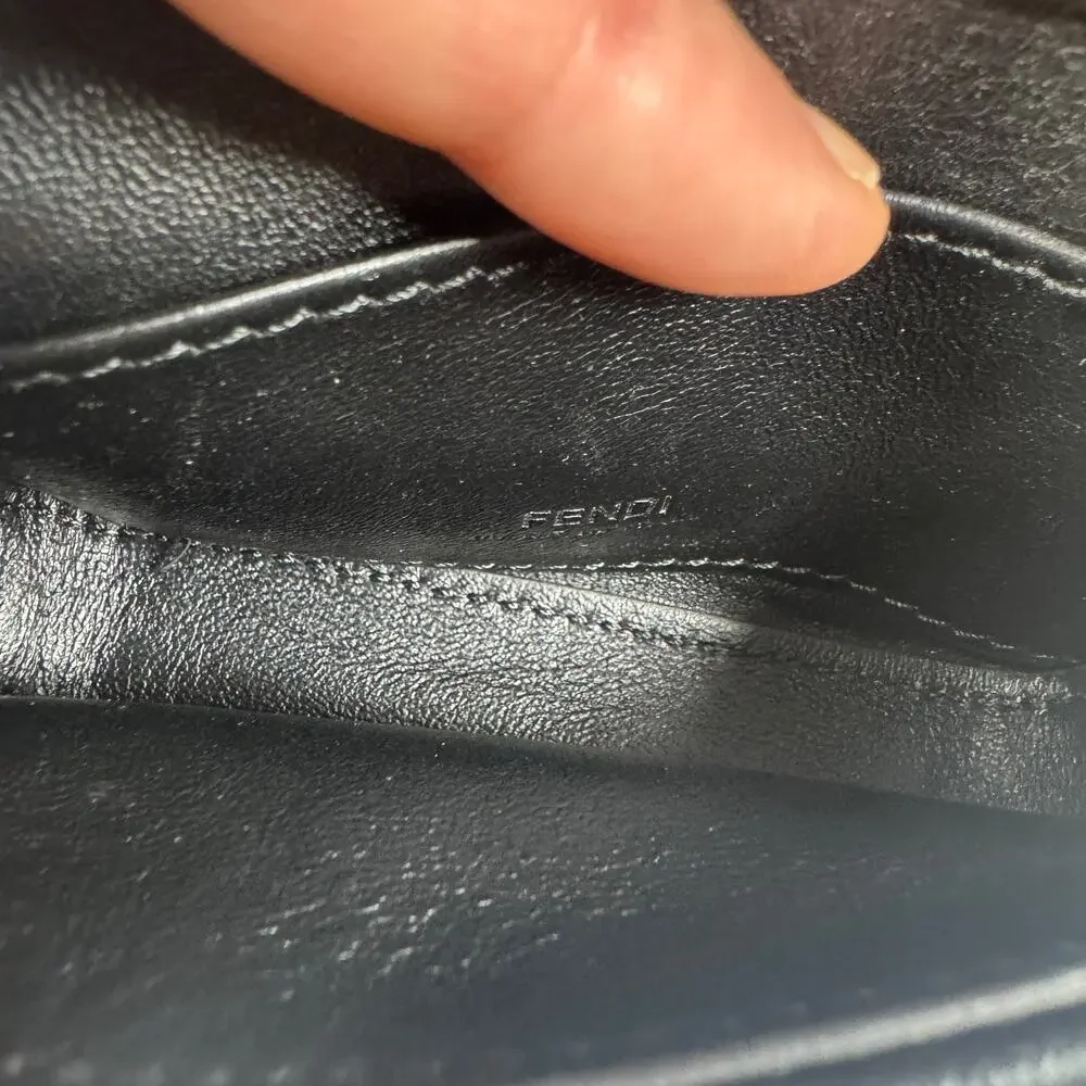 Fendi Zucca Shearling Baguette Charm Nano FF 2022 Crossbody Mini Bag Gold Chain - Picture 13 of 14